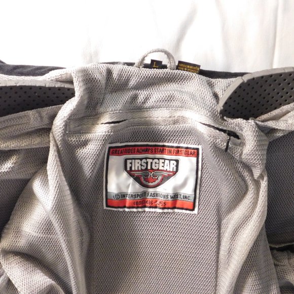 FIRST GEAR Hyper Tex Black Padded Motorcycle Jacket Size Large - Picture 13 of 13